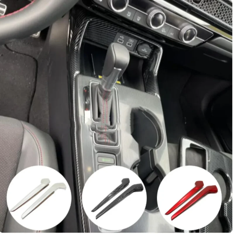 

For Honda Civic 11th Gen 2022 2023 2024 Center Console Gear Shift Box Strip Trim Accessories Interior Decoration Molding 2Pcs