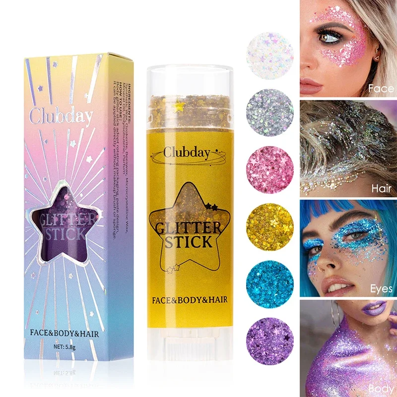 Paillettes scintillanti Glitter Gel Stick Highgloss Shine Bianco Perla Rosa Ombretto Glitter Viso Body Painting Illumina il trucco scenico