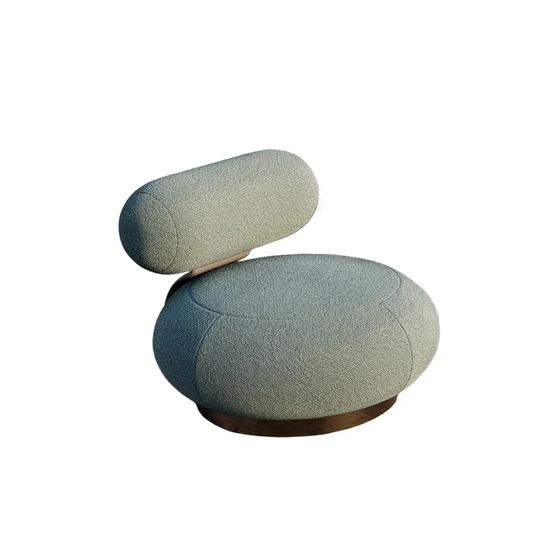 

Utility metal single chair with teddy velvet for showrooms and meeting spaces, made of hardware solid wood high-density sponge