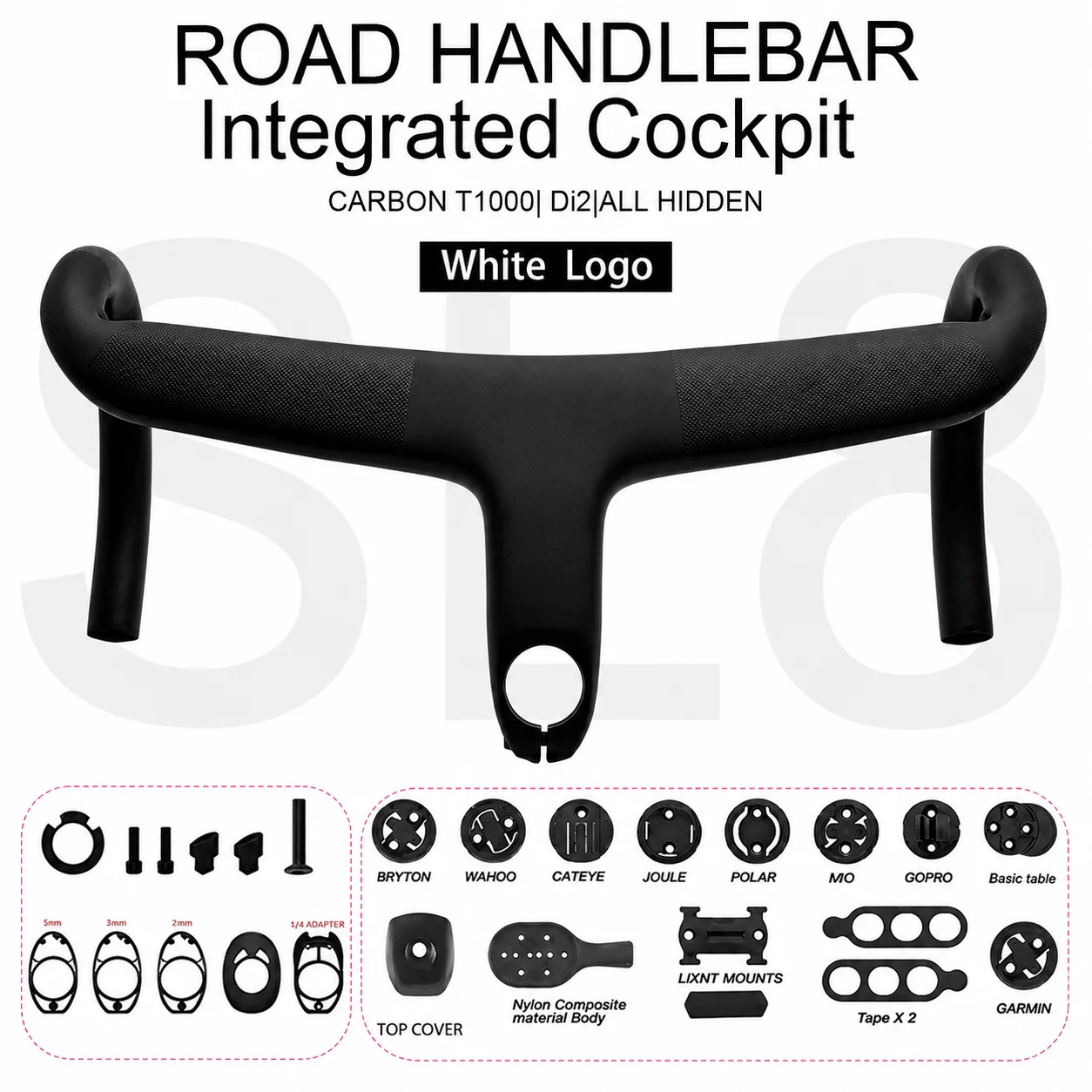 Für SL7 SL8 Integrierter Carbon-Rennradlenker 380-440mm Breite 75-130mm Vorbau Vollständig interne Kabelführung Di2 Aero Cockpit