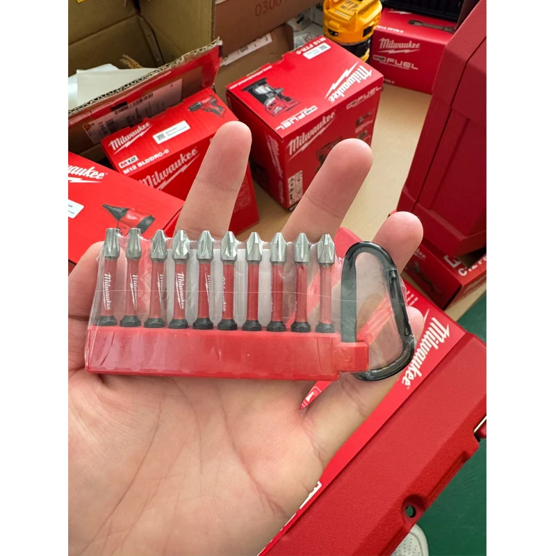 Milwaukee 4932492939 10PCS PH2 PZ2 Shockwave Impact Screwdriver Bit Set with Carabiner view 5