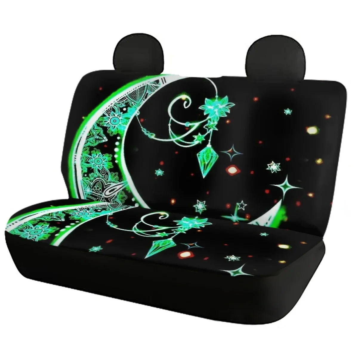 Classic Fantasy Stars and Moon Design Durable Front and Back Car Interior Seat Covers Universal Vehicle Seat Covers Accessories