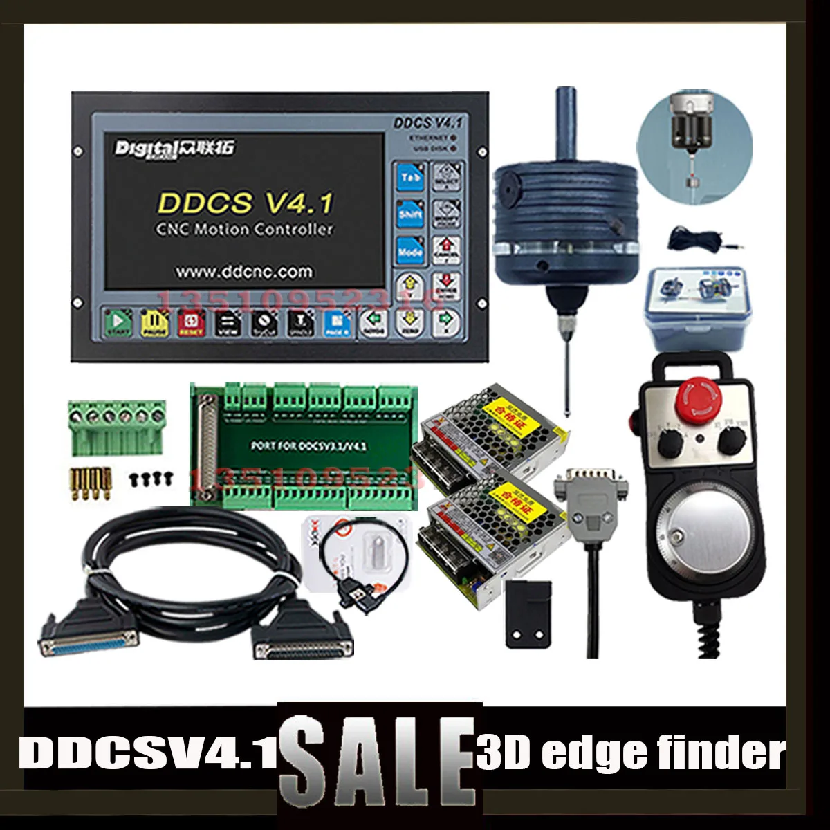 

Ddcsv4.1 Cnc Offline Controller 4 Axis 500khz G Code Mach3 Usb Controller + 3d 3d Edge Finder E-stop Mpg Handwheel 75w24v Dc