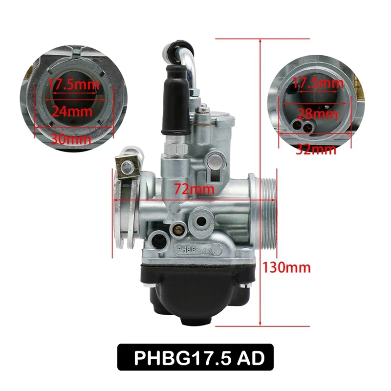 Motorcycle Carburetor PHBG AD Carburetor For 50-100Cc Engine 2-Stroke Racing Motor Dellorto Model