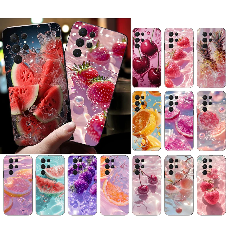 Fruit Watermelon Berry Orange Phone Case For Samsung S24 S23 S22 S21 S20 Ultra S20 S22 S21 S23 S20 FE S24 Plus