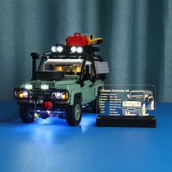 EASYLITE LED Light Acrylic Display Board Nameplate for Land Rover Classic Defender 90 10317 Build Block Brick Toy Set No Model