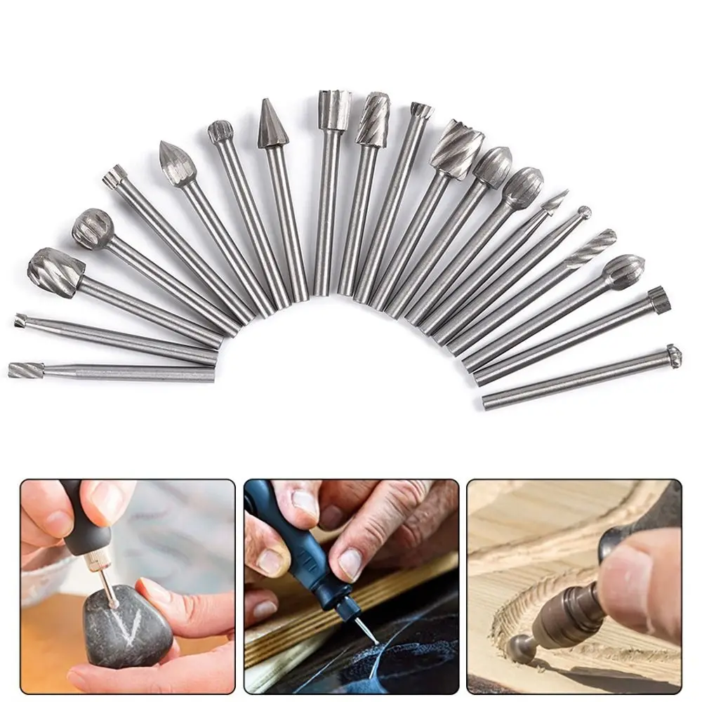 6/10/20Pcs HSS Routing Router Drill Bits Kits Burr Rotary Tools Carving Carved Knife Engraving Wood Working Used Cutter Tool
