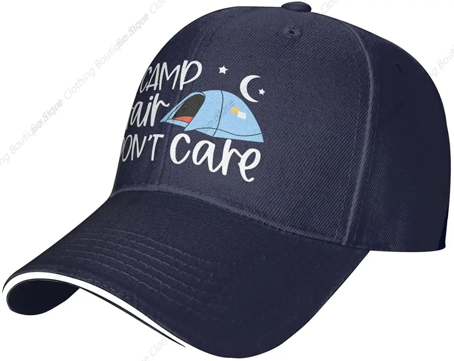 Tent Camper Hat Camping Hair Don't Care Hat for Women Baseball Hat Funny Caps