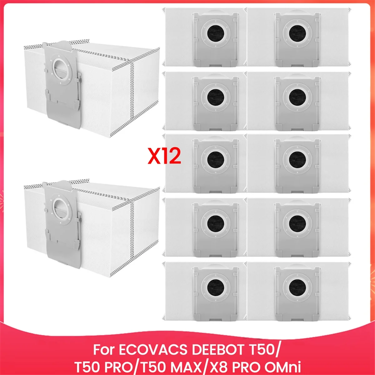 Dust Bags for ECOVACS DEEBOT T50 Series,T50 PRO/T50 MAX/X8 PRO OMni Vacuum Replacement Bags