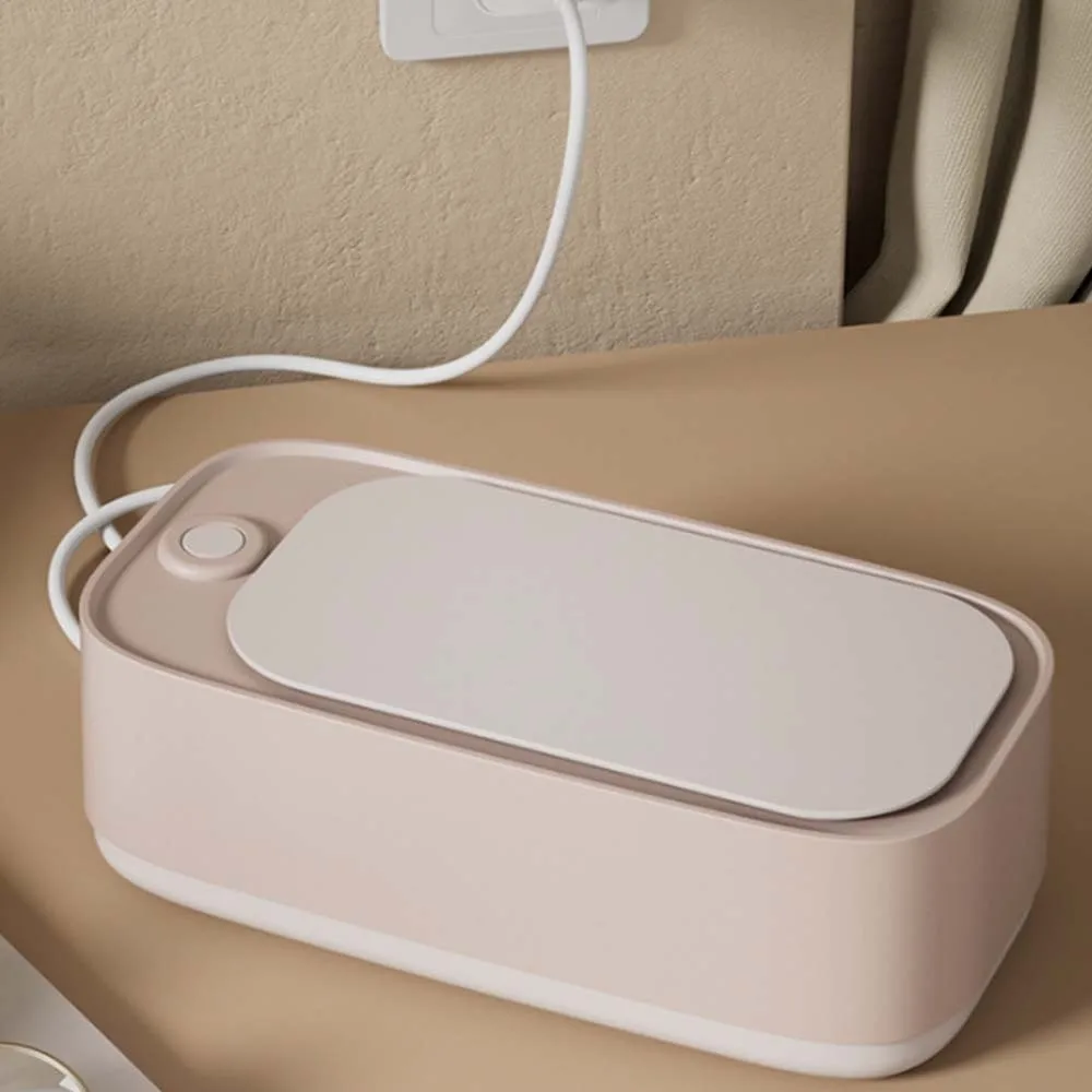 Macchina per la pulizia degli occhiali ad alta frequenza 360 °   Purificazione Detergente Elettrico Ricaricabile per Protesi Visibile Trasparente