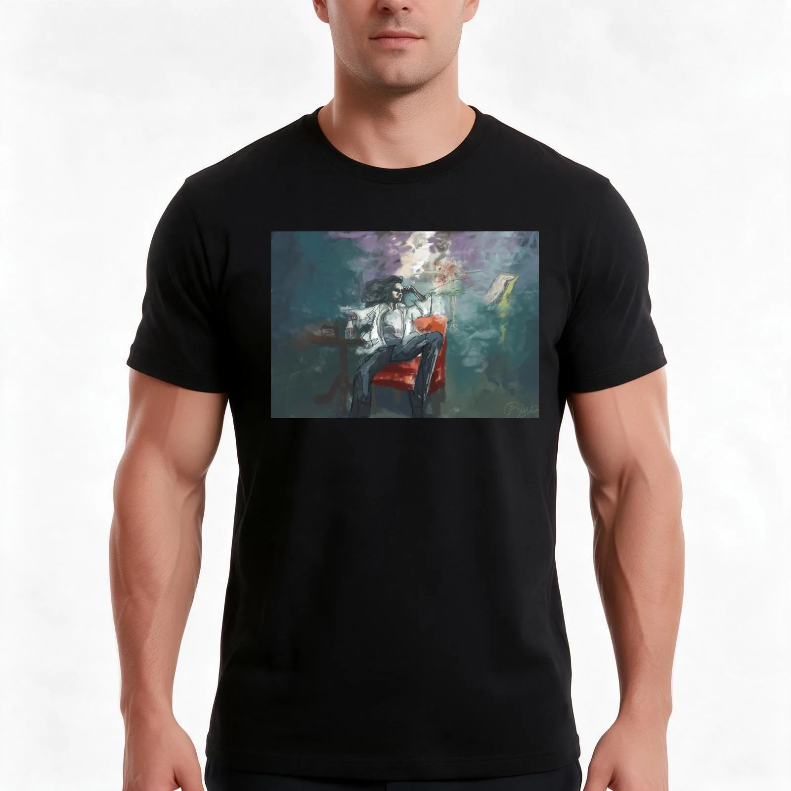 Hozier Digital Impression Painting, Wasteland, Baby! T-Shirt, Summer Casual Cotton Tee, Oversized Streetwear Tops, 100% Cotton