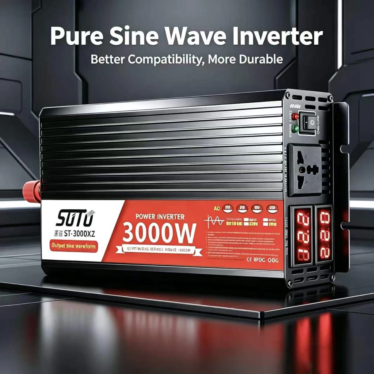 Inverter Pure Sine Wave 3000WDC 12V/24V to AC 220V 230V Voltage Transfer Converter Charging Adapter  50hz Power Inverter Univers