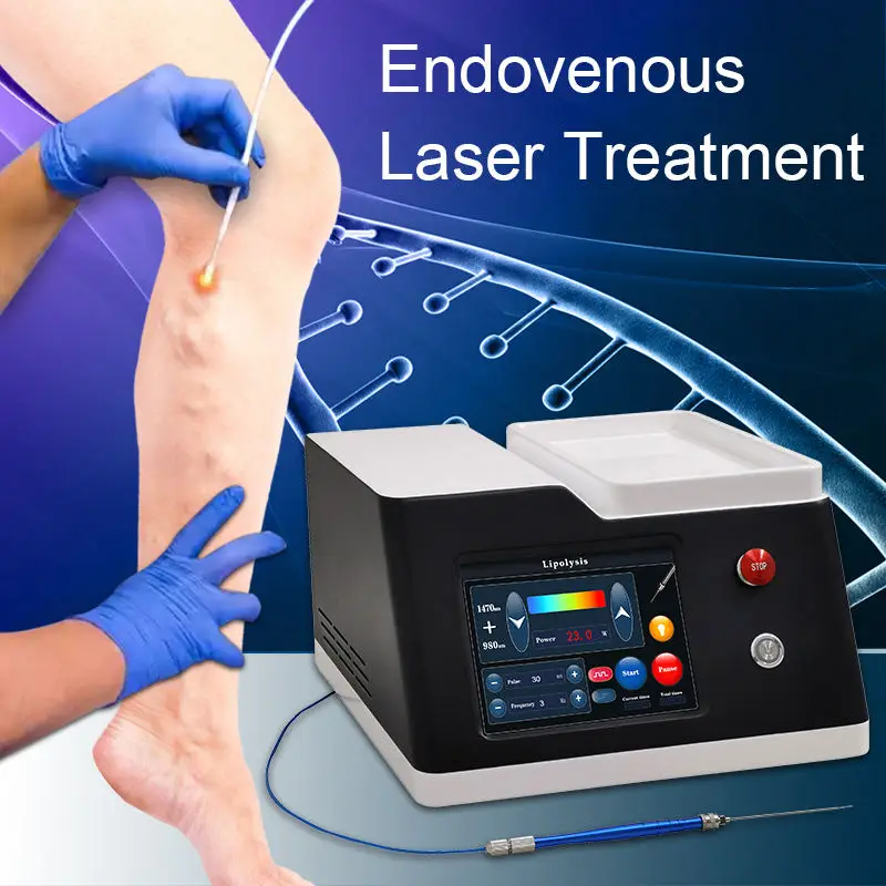 

980 нм/1470 нм диодный лазерный аппарат для липолиза, эндолазерный аппарат для лифтинга лица для подтяжки лица, расплава жира, паукообразных вен и удаления сосудов