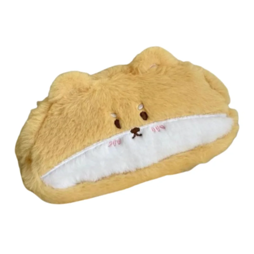 Corgi Puppy Plush Pencil Case Squirrel Stuffed Animal Stationery Bag Cute Design Cartoon Doll Dog Pencil Bag Office Supplies