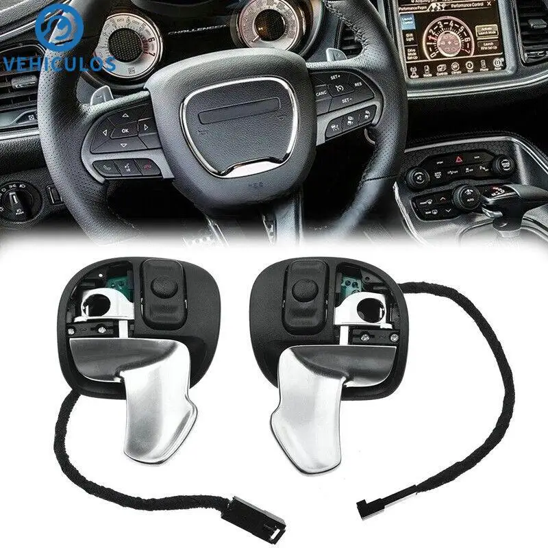 

1Pair Hellcat Paddle Shift Shifter Set 5RQ08DX9AC For Challenger For Charger 2015-2021 Black Plastic Brand New Cars Accessories