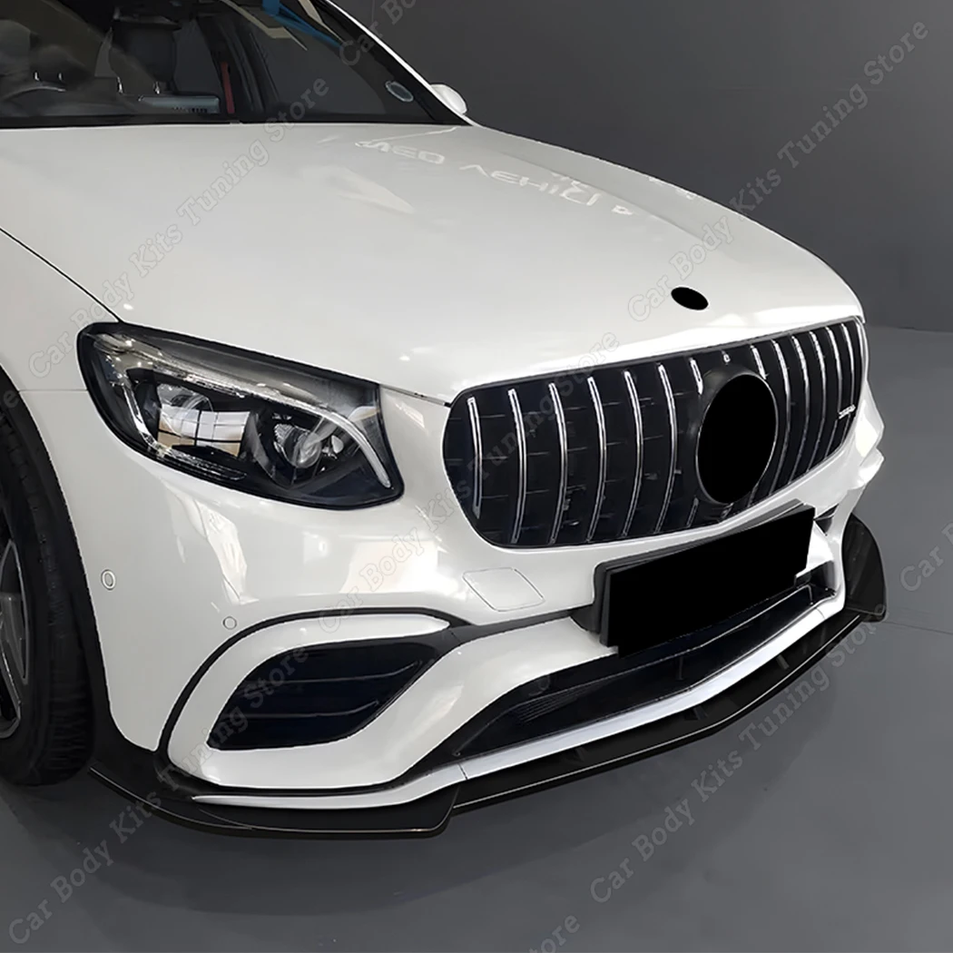 Front Bumper Spoiler Lip For Mercedes-Benz GLC 63 AMG X253 Pre-facelift 2016-2019 Car Diffuser Splitter Guard Body Kit Tuning