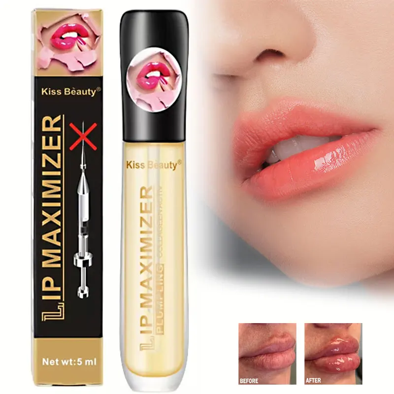 Lip Gloss Transparent Plumping Lip Oil Moisturizing Repairing Reduce Lip Fine Line Oil Brighten Enhance Lip Serum Cosmetics