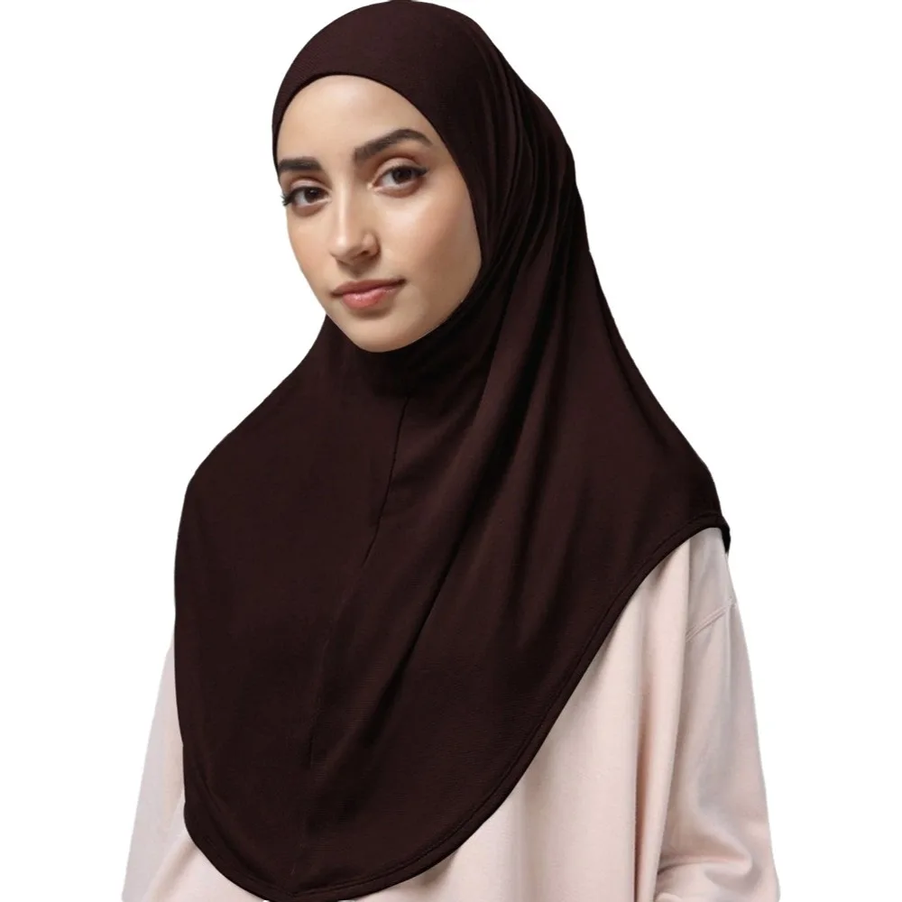 

Solid Color Eid Al-Fitr Long Turban Breathable Multiple Colors Arab Lady Headscarf Adjustable Elastic Hijab Head Wrap Women