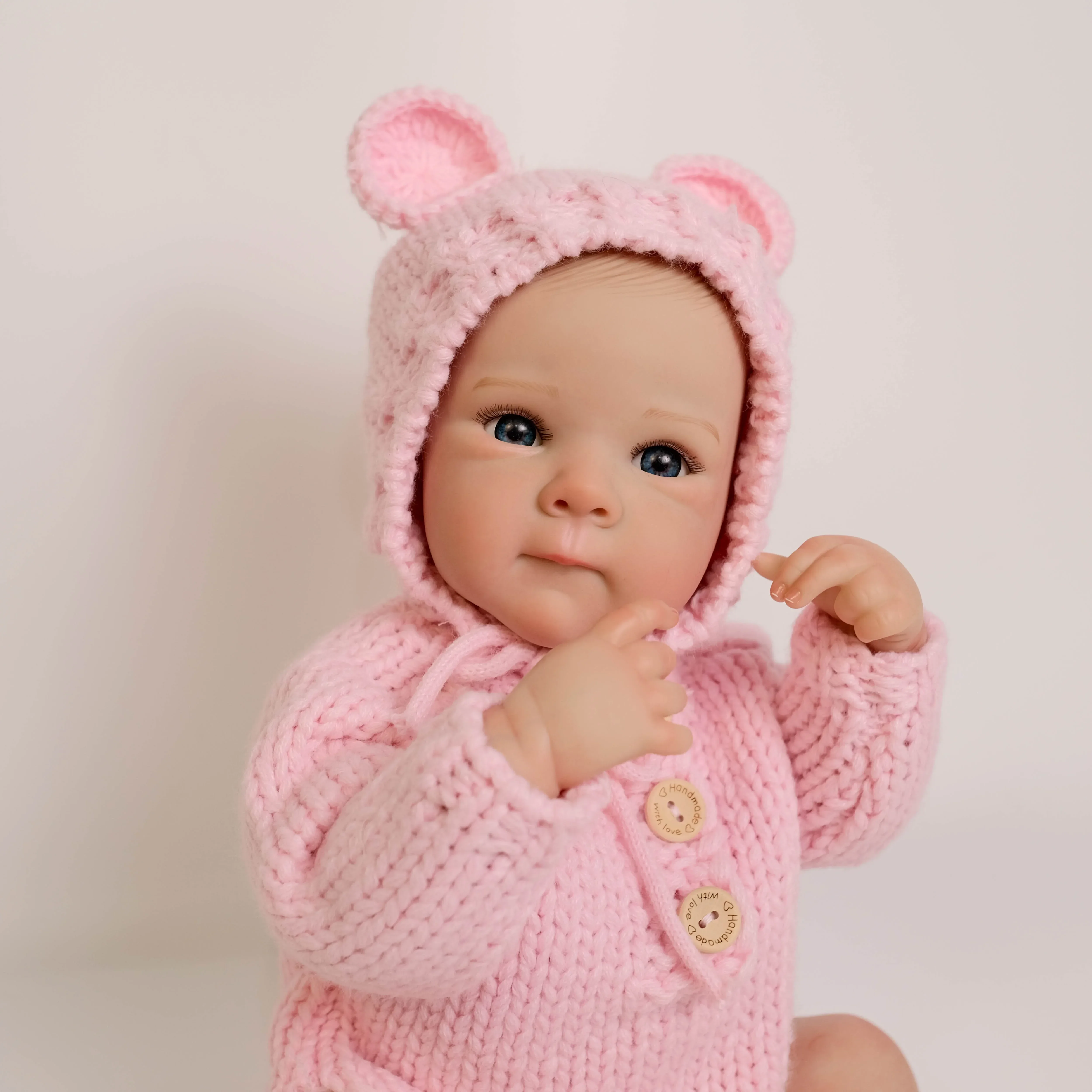 NPK 19inch Reborn Baby Full Body Vinyl Bettie  Soft Body with Hand Draw Hair 3D Skin Multiple Layers Painting with Visible Veins