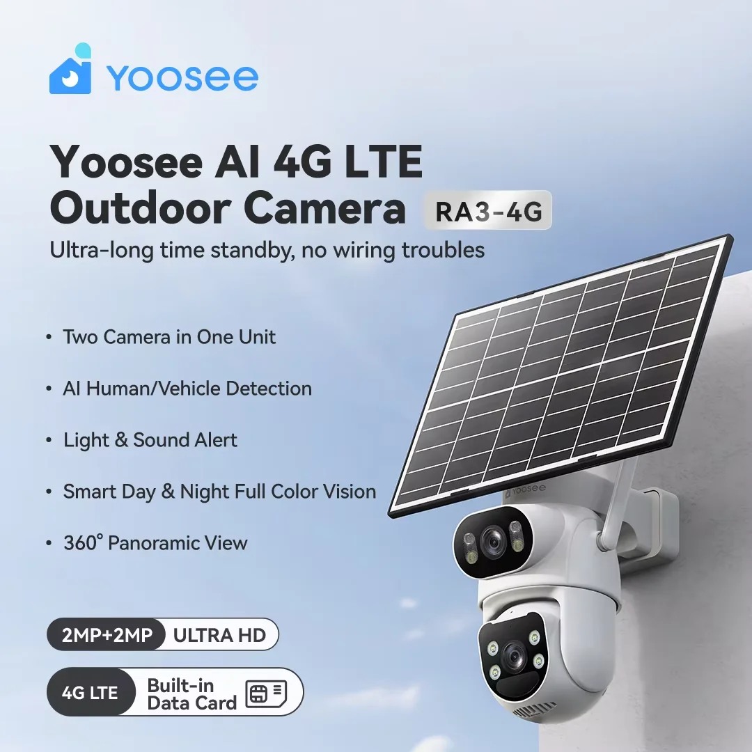 YOOSEE 4G LTE対応、デュアルレンズ搭載の屋外用セ - Outdoor Lighting Track のレビューと価格