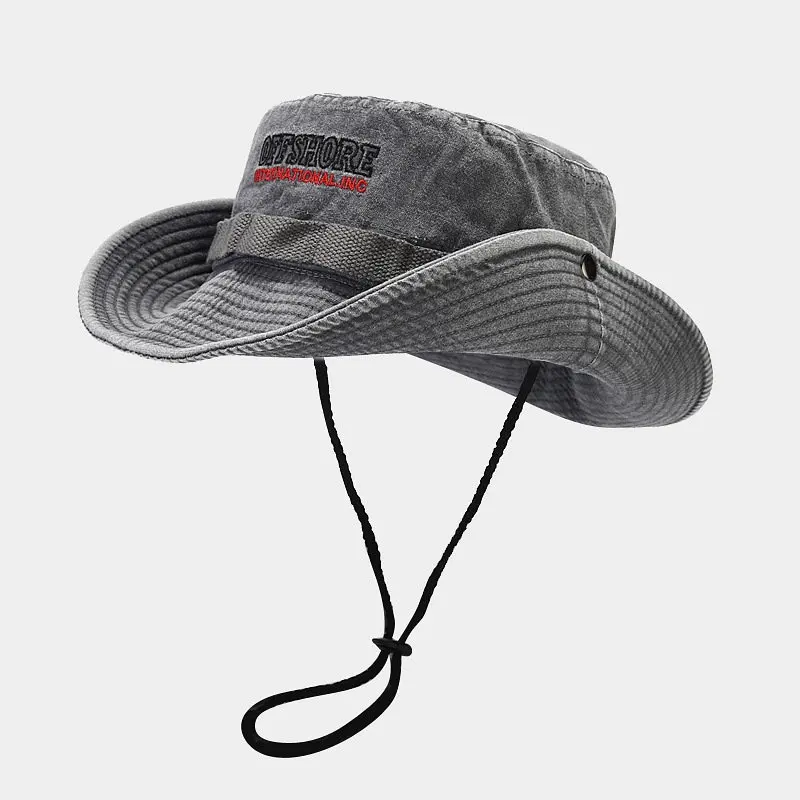 2024 Spring Cotton Letter Embroidery Pattern Bucket Hat Fisherman Hat Outdoor Travel Sun Cap For Men And Women