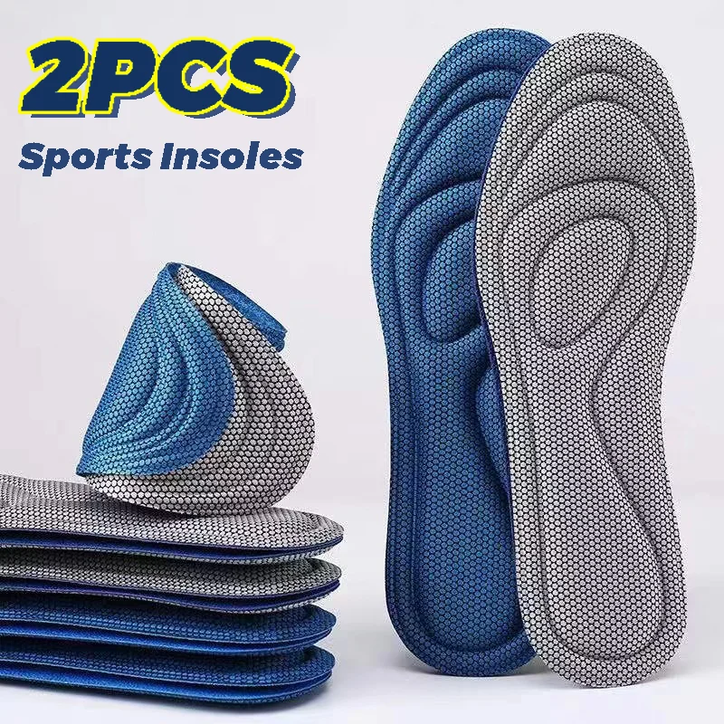 2pcs Soft Memory Foam Orthopedic Insoles For Shoes Antibacterial Deodorization Sweat Absorption Insert Sport Shoes Running Pads