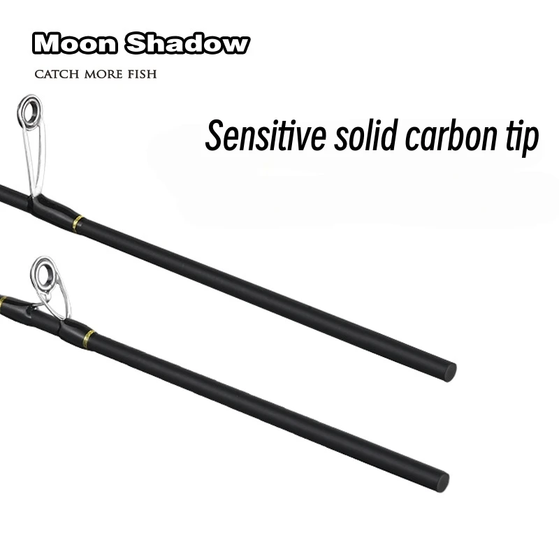 Moon Shadow UL power carbon trout fishing rod fast action 1.35/1.68/1.8m spinning rod 5.9 feet solid tip casting rod