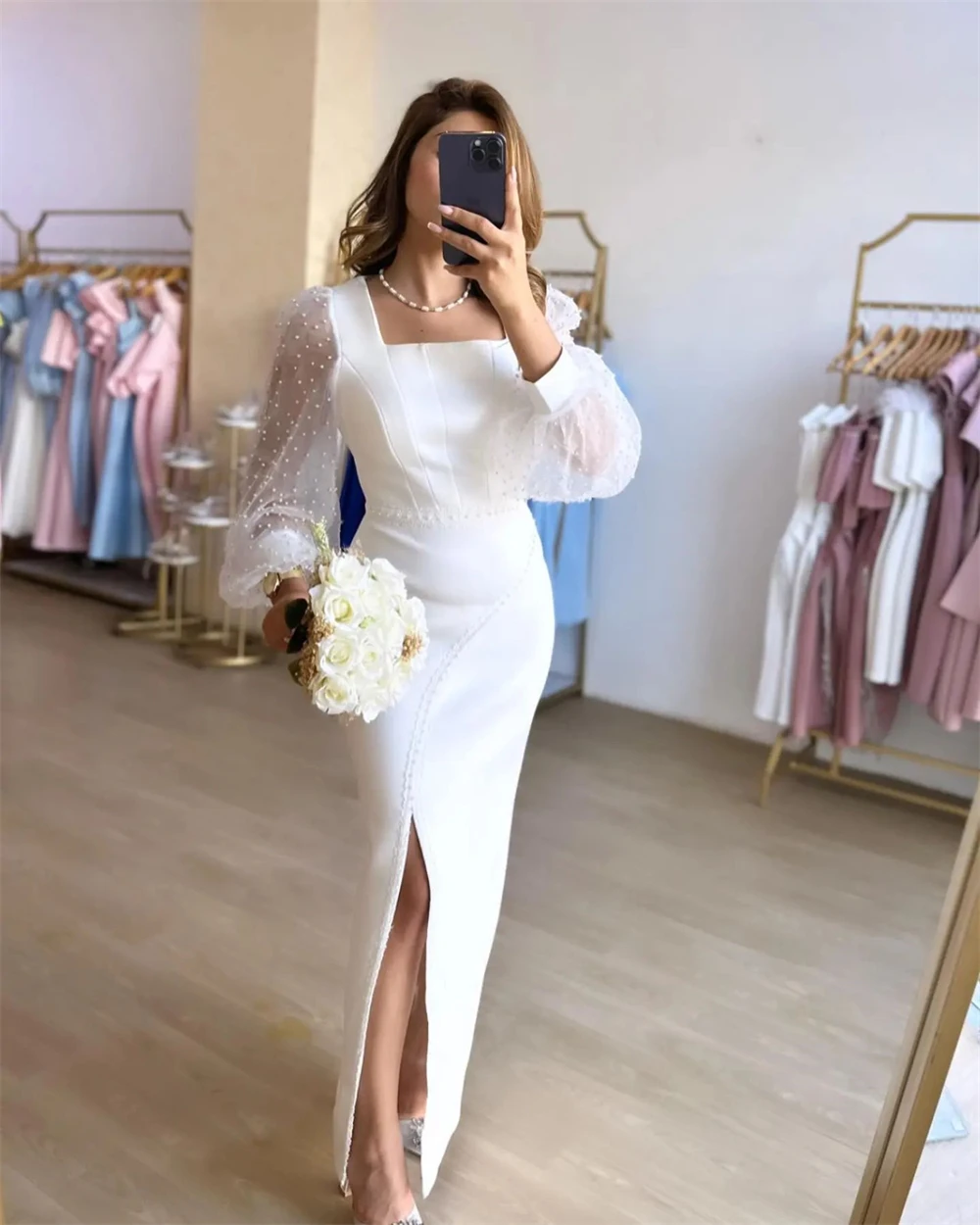Customized Jiayigong Fashion Square Sheath Celebrity Party Flowers Sequin Draped S vestidos para eventos especiales שמלות נשף