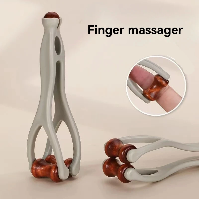 Wooden Finger Massage Roller Multi-Functional Thumb Joint Press Massager for Hand Relaxation And Finger Stretching Exercise Gift