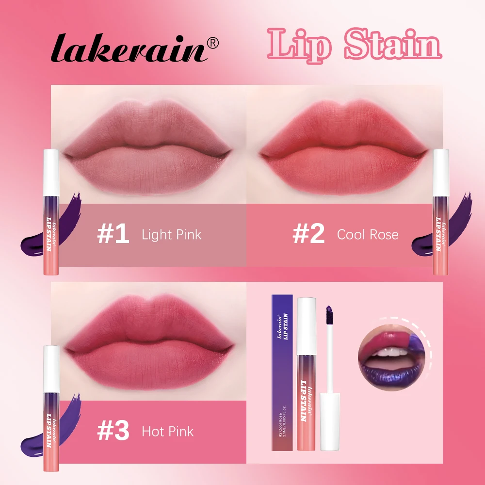 3pcs Lip Stain Peel Off and Reveal - Long Lasting Waterproof Pink Lip Tint Transfer Proof Natural Lip Stain For Women Cosmetics