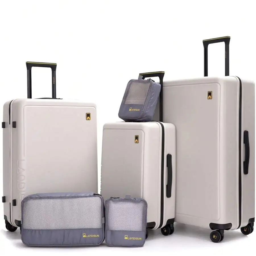 TRIPCOMP Luggage Sets 6 Piece With TSA Lock, ABS Lightweight Carry On Suitcase With Spinner Wheel , Hard Shell Travel Luggage Wi