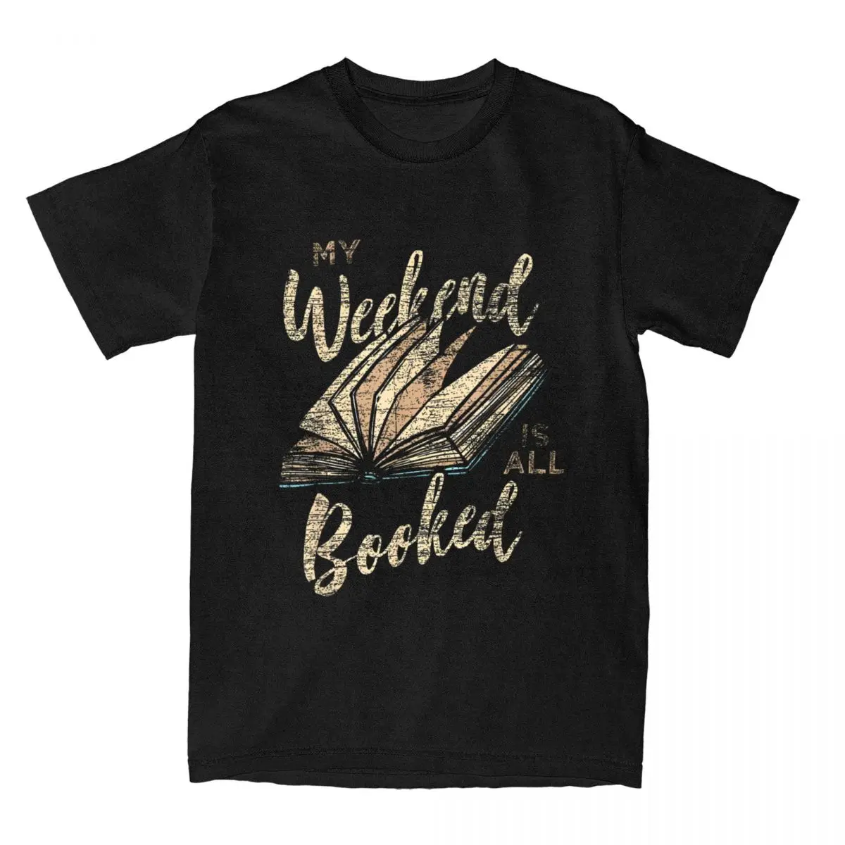 My Weekend Is All Booked Reading Books T Shirts Men Cotton Funny T-Shirts Cute Book Reader Bookworm Tee Shirt Clothes Printing