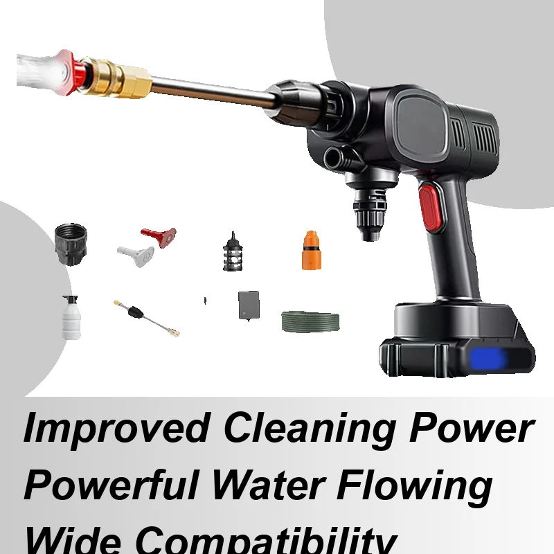 

Cordless Power Washer Portable Cordless Rechargeable Pressure Washer Rechargeable Cleaning Sprayer With Water Pipe Car Wash