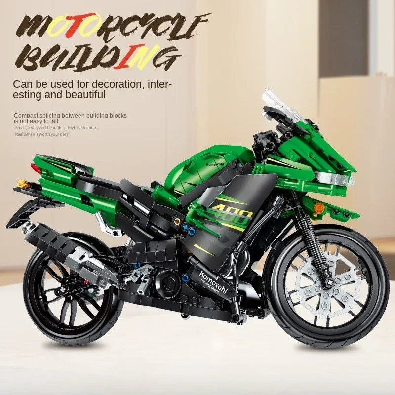 Kawasaki Ninja 400 Model Building Blocks Japan City Stree Famous Sports Motorcycle Classic Car Toys Childiren's Boys Giftss