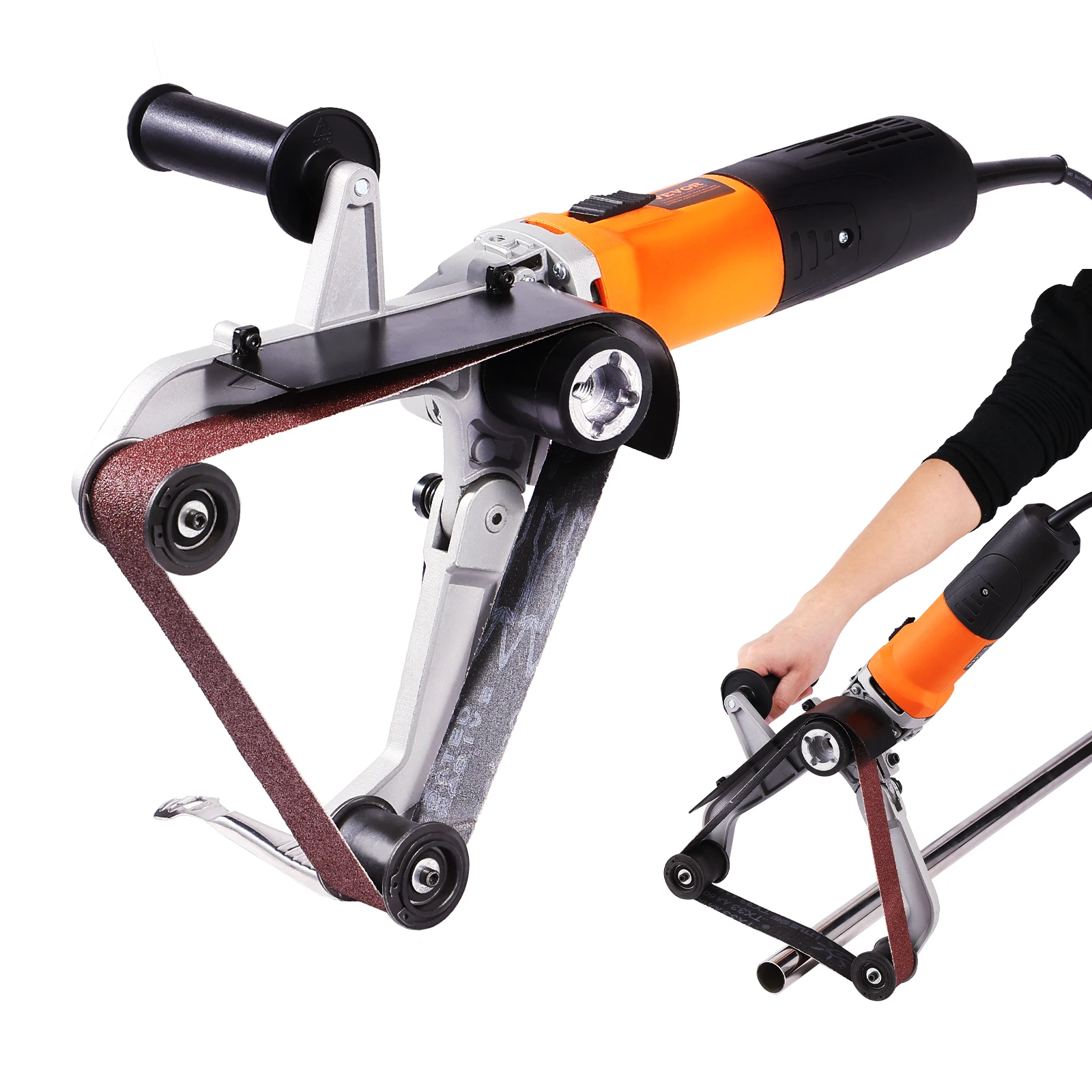 

SucceBuy Pipe Tube Polisher Sander 1000W Pipe Belt Sander 100-3200rpm Belt Sanding Machine for Burnishing Finishing Rust Removal