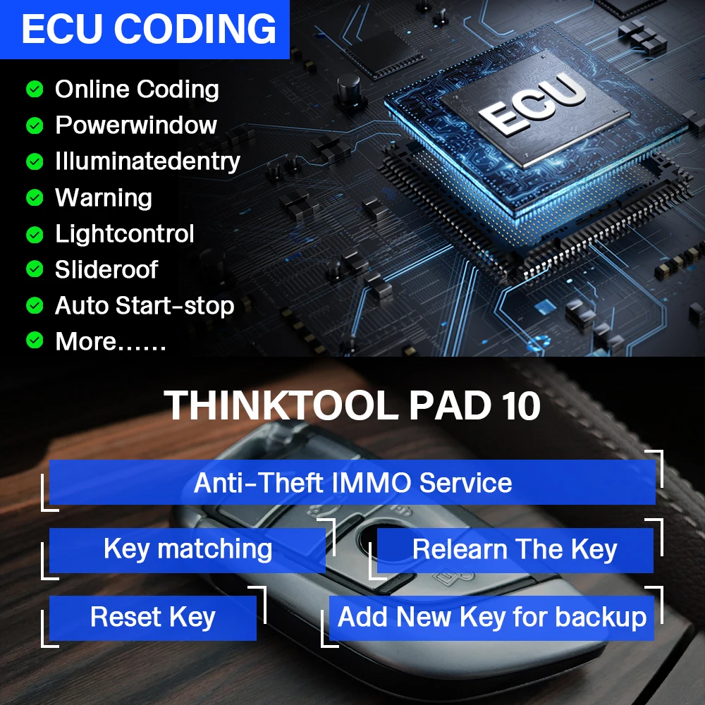 THINKCAR THINKTOOL PAD 10 Obd2 أداة برمجة المفاتيح الماسح الضوئي للسيارات 34 + خدمة إعادة الضبط obd 2 أدوات تشخيص السيارات