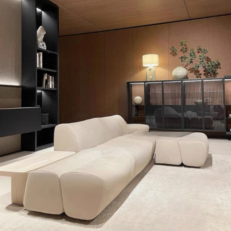 

New Italian bamboo sofa designer module curved combination sofa size apartment hotel clubhouse