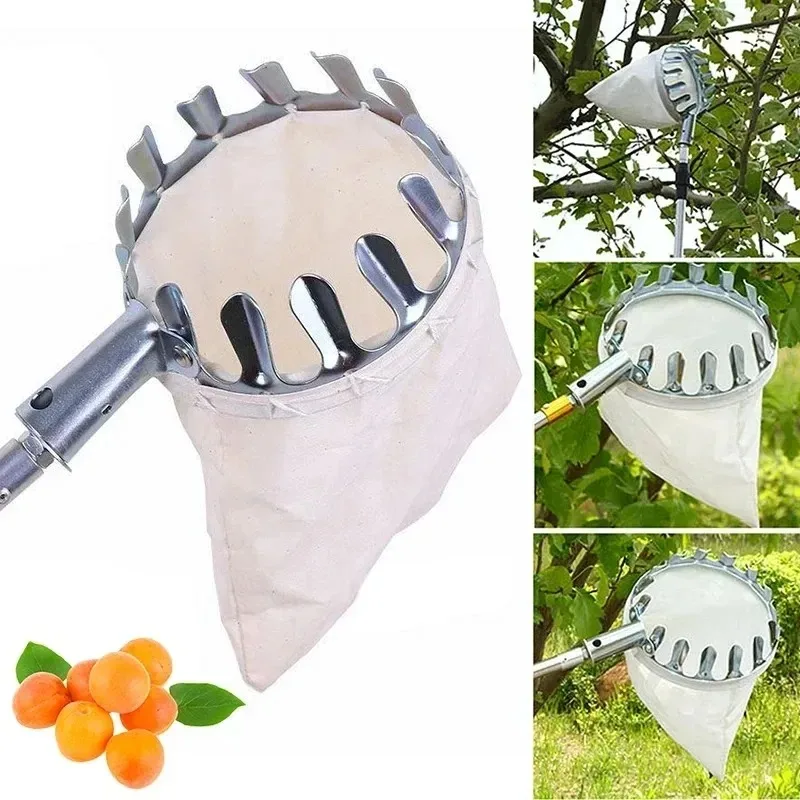 1pc Fruit Picker Tool, Metal Cherry Picker Tool, Fruit Picker Basket Head,Fruit Harvester Attachment Garden Hardware Tools