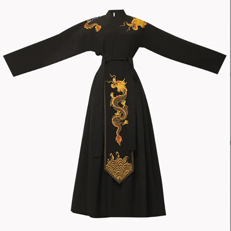 Large Size 5XL Black Hanfu Men Women Chinese Traditional Embroidery Hanfu Male Halloween Cosplay Costume Hanfu Set Plus Size 4XL