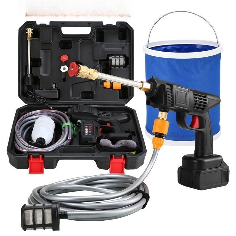 

Wireless car washing machine High pressure water gun Household portable multi-functional lithium battery cleaning