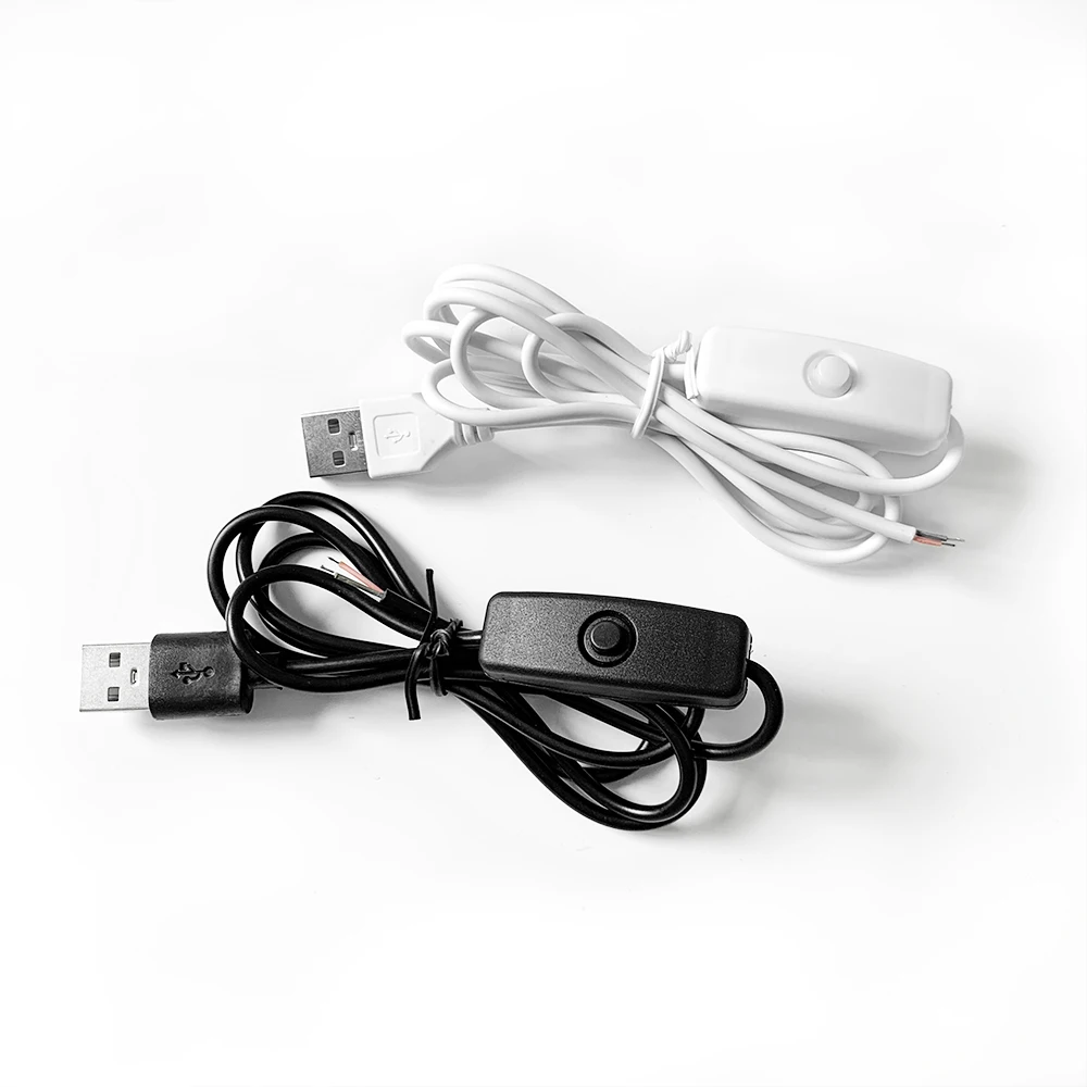 Conector USB, conector de alimentación de Terminal USB con interruptor, enchufe de alimentación de cable eléctrico para lámpara de tira LED,