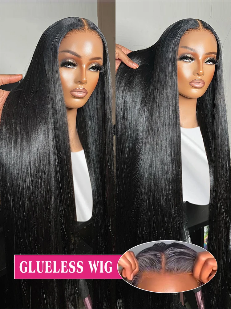 Straight Glueless Wigs 100% Human Hair Ready to Wear HD 5x5 6x4 Lace Closure Wigs For Women 180% Easy Go Pre Plucked MYLOCKME