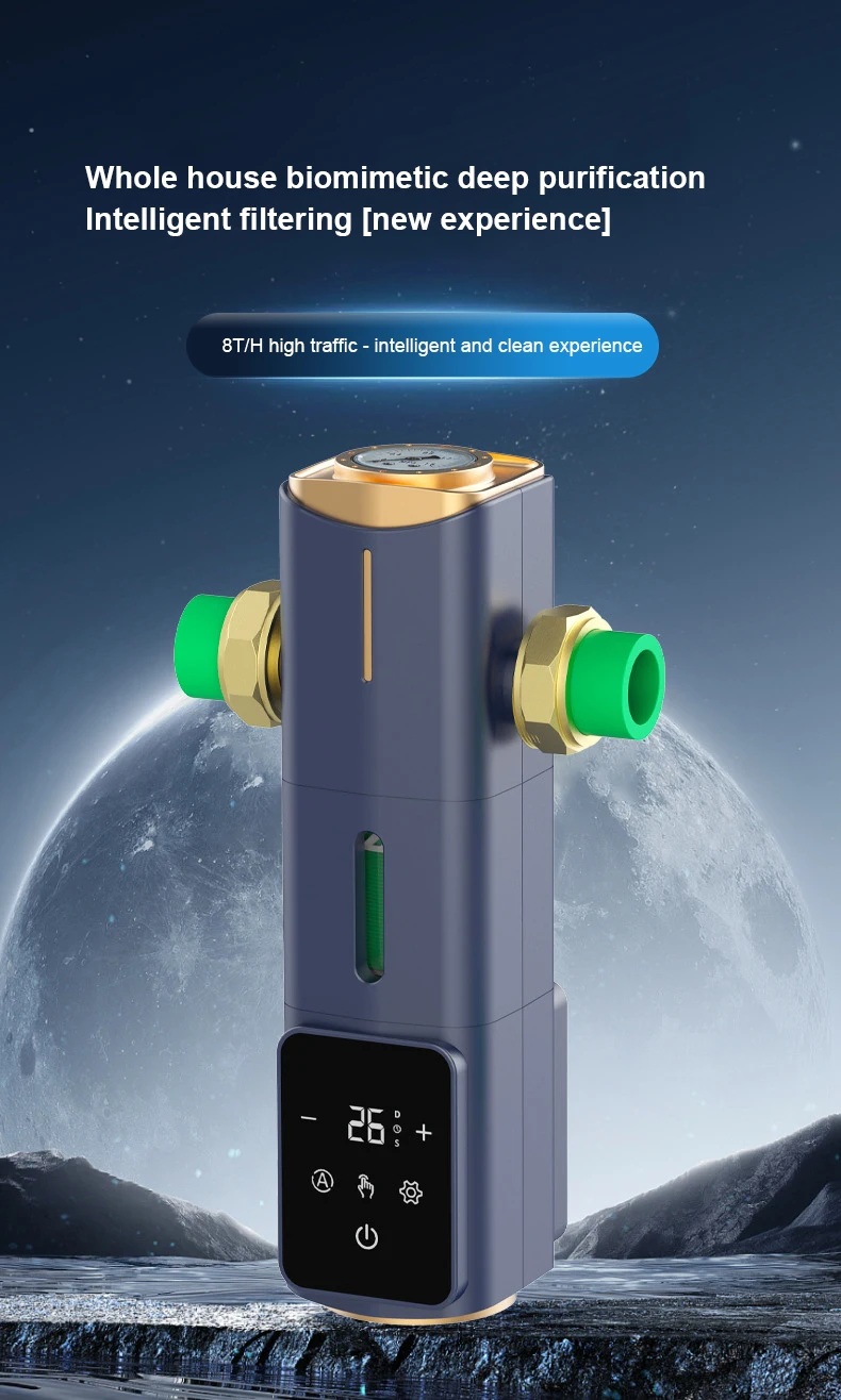 YenvQee Fully Automatic Intelligent Pre-filter Timed Cleaning 6T High-flow  Whole-house Water Purification Back Washing Filter
