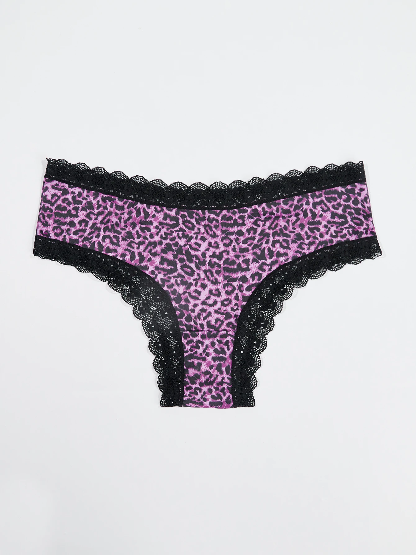 Calzoncillos triangulares de mujer de talla grande con encaje en forma de corazón y estampado de leopardo sexy de 8 piezas