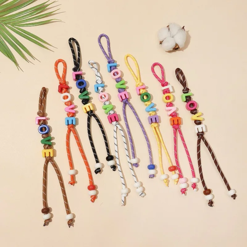 

Customized Letter Bead Purse Charm High Quality Colorful Letter Bead Bag Ornament Bag Hangings For Women Charm Jewelry Gift