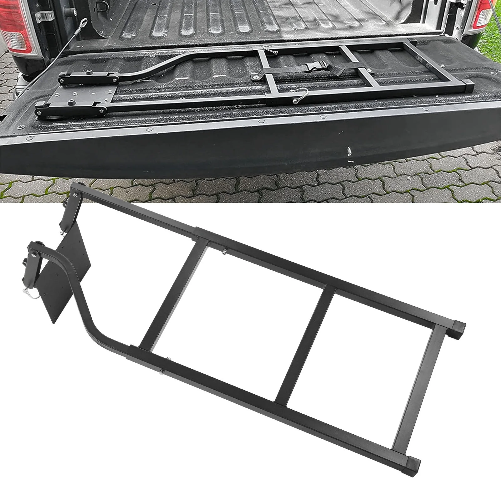 Foldable Pickup Step Tailgate Ladder Universal Adjustable Height Rear Gate Ladder Pickup Rotated Step Ladder