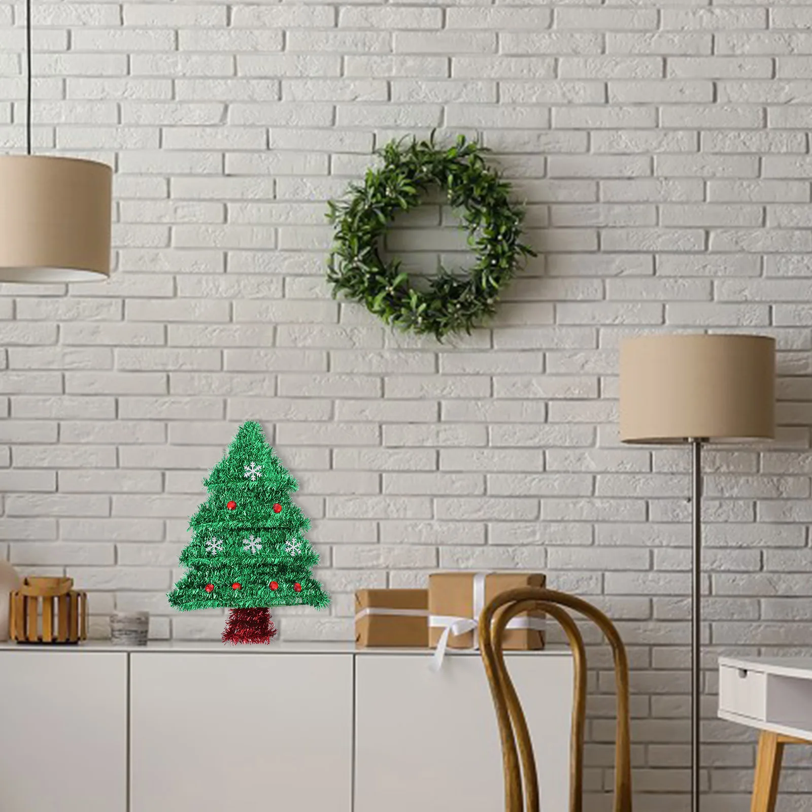 

2Pcs Xmas Tree-Design Pendant Lightweight Hanging Ornament for Home Holiday Decoration Fireplace Door Window Party