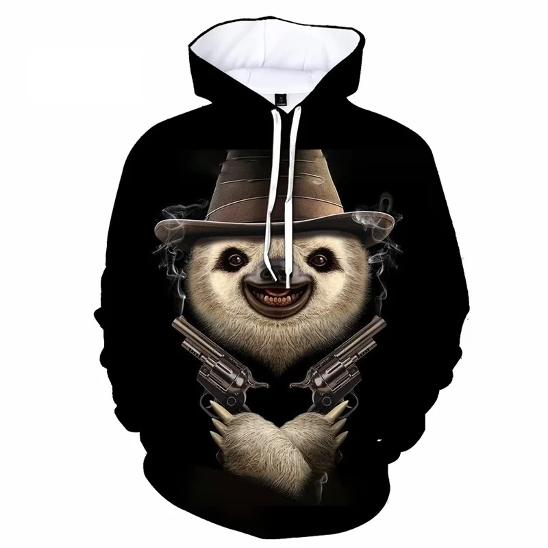 Hoodie cetak Sloth hewan 3D untuk pria Hoodie bertudung gambar grafis Folivora lucu Hoodie baju pullover lucu mode anak