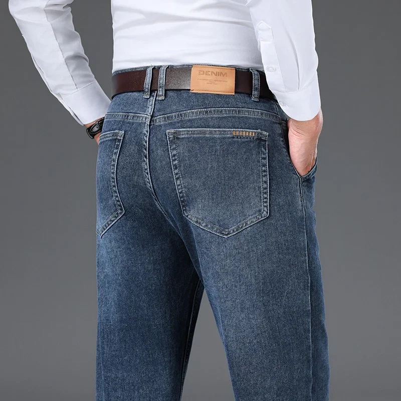 Brand Cotton Men's Jeans Loose Denim Pants High Quality Brand Classic Clothes Overalls Straight Trousers For Men Blue Jeans