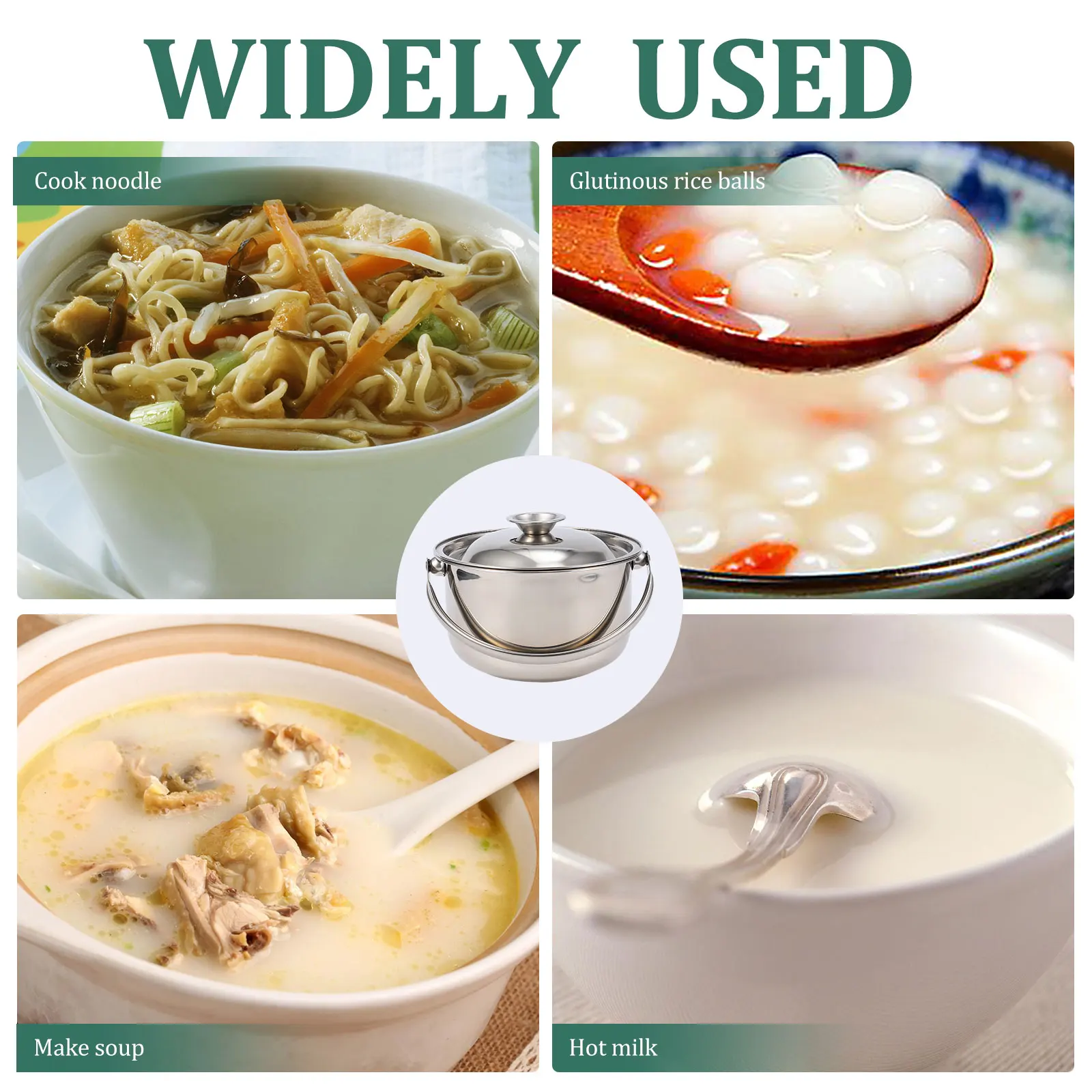 

Stainless Steel Mixing Bowls Large Prep Kitchen Household Ramen Pot Stock Pots Metal Bowls Flat Bottom Conduction
